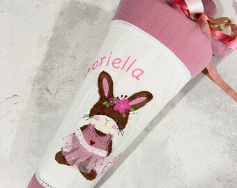 German School Cone | Bunny Ballerina | 28inch | Schultüte | Zuckertüte | Einschulung | First day of school | Cone gift bag | School Treat