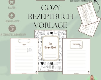 GoodNotes Rezeptbuch-Vorlage: Cozy Rezeptbuch-Seiten Deutsche Version