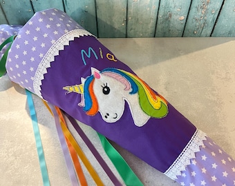 German School Cone | Unicorn | 28inch | Schultüte | Zuckertüte | Einschulung | First day of school | Cone gift bag | School Treat