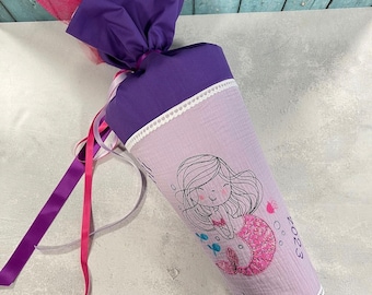German School Cone | Little Mermaid | 28inch | Schultüte | Zuckertüte | Einschulung | First day of school | Cone gift bag