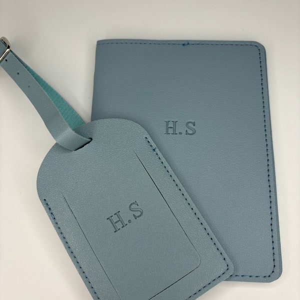 Personalised Passport Cover And Suitcase Tag Set