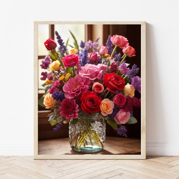 Photo of Bouquet of Flowers | Flower Photo Print | Flower Photography | Flower Photo | Colorful Wall Art | Floral Photography Print | Flower