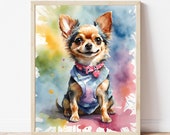 Chihuahua Watercolor Portrait | Dog Art Print (Digital Download)