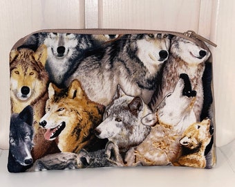 Täschchen, Organizer, Wolf, Wölfe, Handtaschen-Organizer, Kleinkram, Schminktäschchen, Medikamente, Kosmetiktasche, Krimskrams