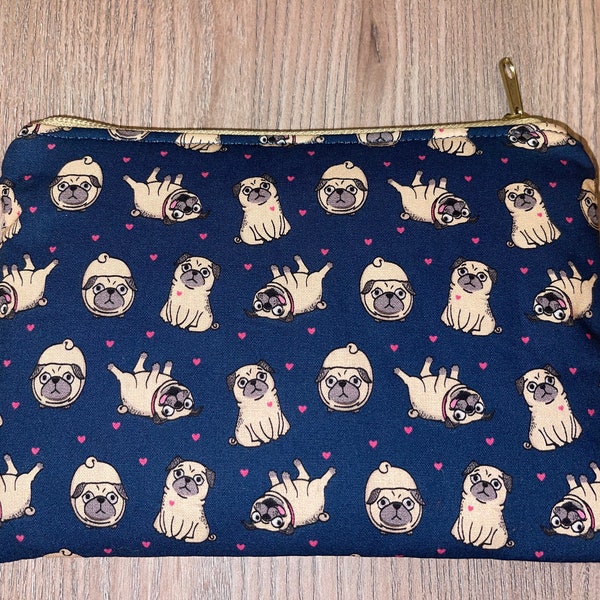 Täschchen, Organizer, Mops, Möpse, Handtaschen-Organizer, Kleinkram, Schminktäschchen, Medikamente, Kosmetiktasche, Krimskrams, Hund