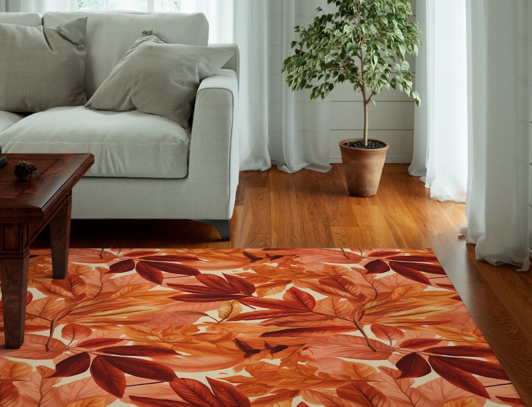 Orange Leaves Rug Autumn Leaves Rug Dornier Rug Etsy