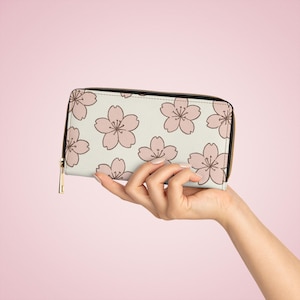 Cherry Blossom Zipper Wallet | Floral Print Purse, Chic Accessory, Great Gift for Her, Spring Fashion, Travel Essentials