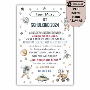 Póster Afirmación Personalizado Niños Ánimo Niños Descarga Regalo Inicio Colegio 2024 Decoración Habitación Infantil Espacio Pastel
