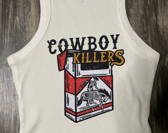 Cowboy Killers Ribbed Crop Tank | Cowboy Ribbed Crop Tank | Cowboy Killers Tank Top