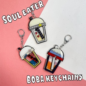 Soul Eater Boba Shaker Keychains
