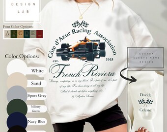 Fórmula 1 Driver Inspired Racing F1 Merch Côte d'Azur Racing Association Sudadera Regalo Mclaren Camisa Inspirada Estética Racing Sudadera