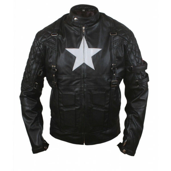 Men's Chris Evans Captain America Costume Leather Jacket