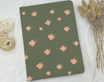 Green Flowers iPad Case For iPad Pro 12.9'' 11'' 9.7'',iPad Air 5 3,iPad 10 9 8 7 6 4,iPad Mini 6 5 3 Case,iPad Cover With Pencil Holder