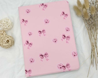 Pink Bow Tie iPad Case For iPad Pro 12.9'' 11'' 9.7'',iPad Air 5 3,iPad 10 9 8 7 6 4,iPad Mini 6 5 3 Case,iPad Cover With Pencil Holder