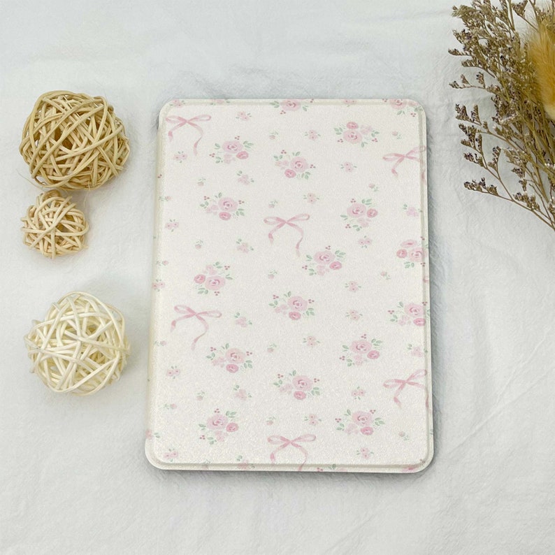 Pink Bow Tie flower Kindle Case for Personalization All New Kindle 6'' Paperwhite 6.8'',Kindle Paperwhite 10th 11th Cover,Kindle Sleeve image 1