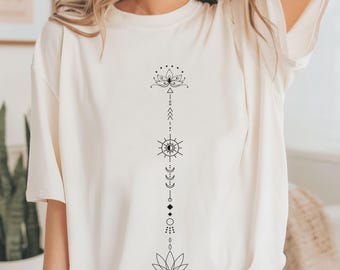 Yoga Lotus Boho T-Shirt: Spiritual Meditation Tee