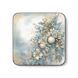 Christmas Vintage Coaster - Hardboard Back Coaster, Holiday Drinkware, Decorative Coaster, Retro Christmas Coaster,  Teacher Gift