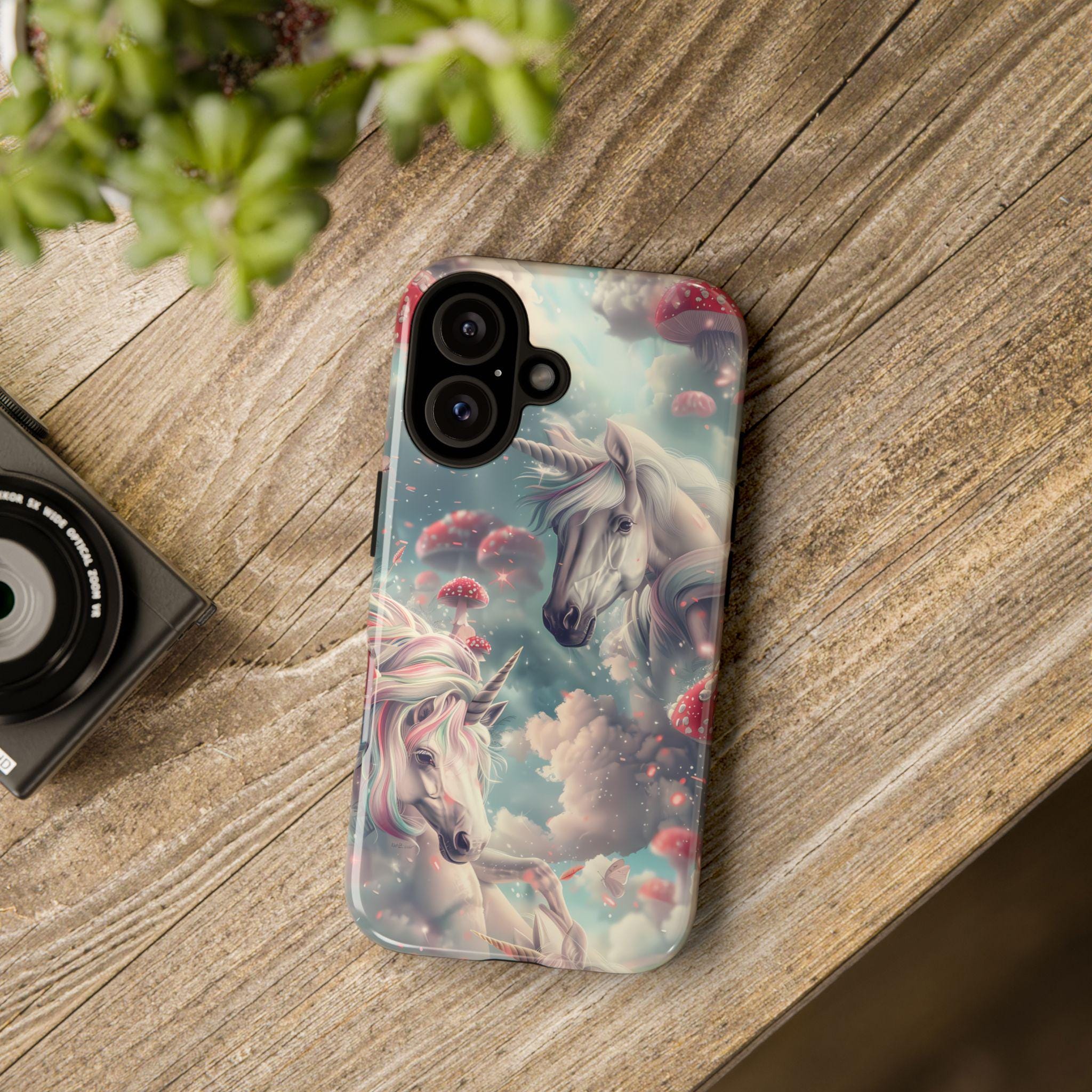 Whimsical Unicorn Fantasy Tough Phone Case for iPhone 16/15/14, Samsung Galaxy S24/S23/S22, Pixel 7/8 | Wireless Charging Ready
