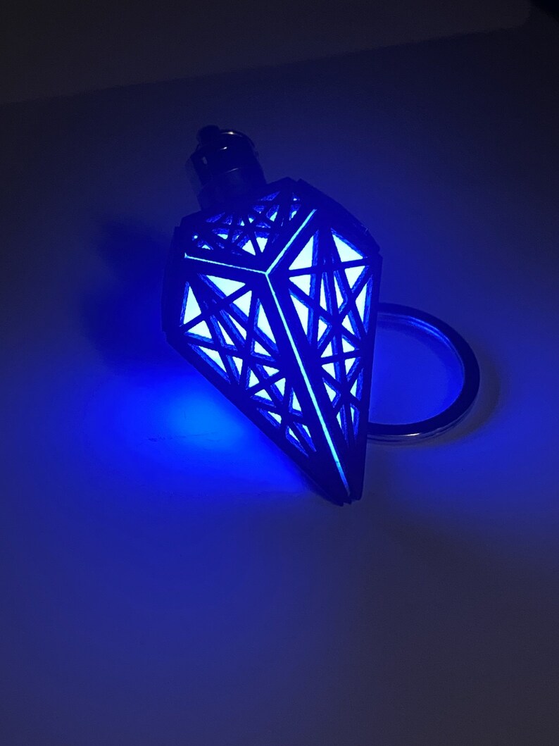 Laser Cut LED Key Rings Sacred Geometry Pentagonal Trapezohedron With ...