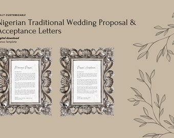Customizable Nigerian Traditional Wedding Proposal and Acceptance Letter Template