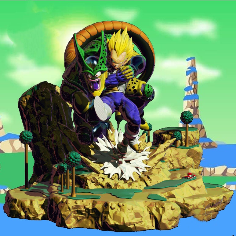 Free STL file Dragon Ball Saga Cell Diorama 🐉・Model to download