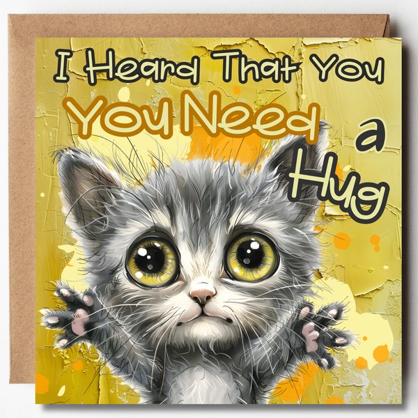 Kitten Get Well Soon Card, Get Well Soon Card, Thinking of You Card, Well Wishes Card, Get Well Card, Cute Cat Card, Speedy Recovery Card