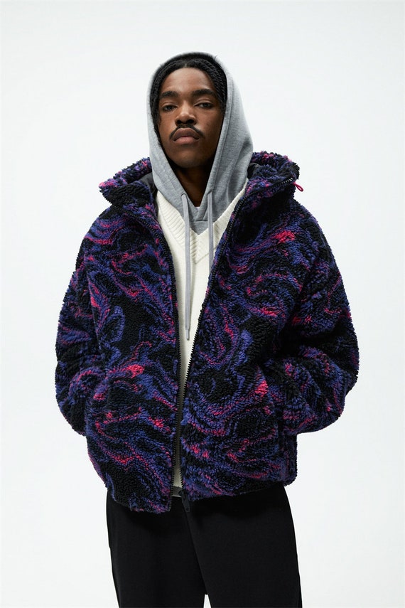 Abstract Print Fleece Jacket - Etsy
