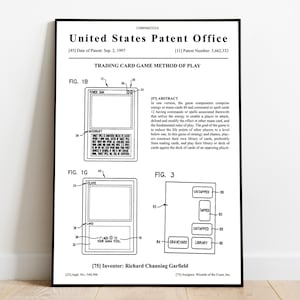 Magic the Gathering Patent Print White Digital Download