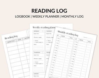 A4 reading logbook and reading planner (printable) to keep track on all the books you have read.