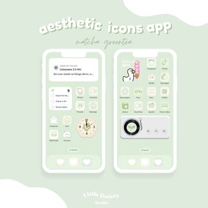 Green Aesthetic icons pack | cute hand drawn icons | App icon pack | Aesthetic study