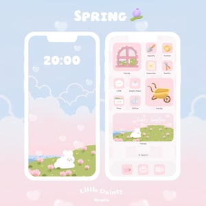 Spring icons pack | pink icons | cute phone theme | iOS Androids