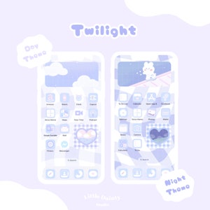 Aesthetic icons pack | day to night theme icons | phone icons | iOS Android | Blue icons
