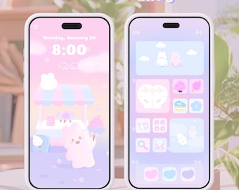 Cotton Candy Phone Theme | Pastel Icons Pack (Digital Download)