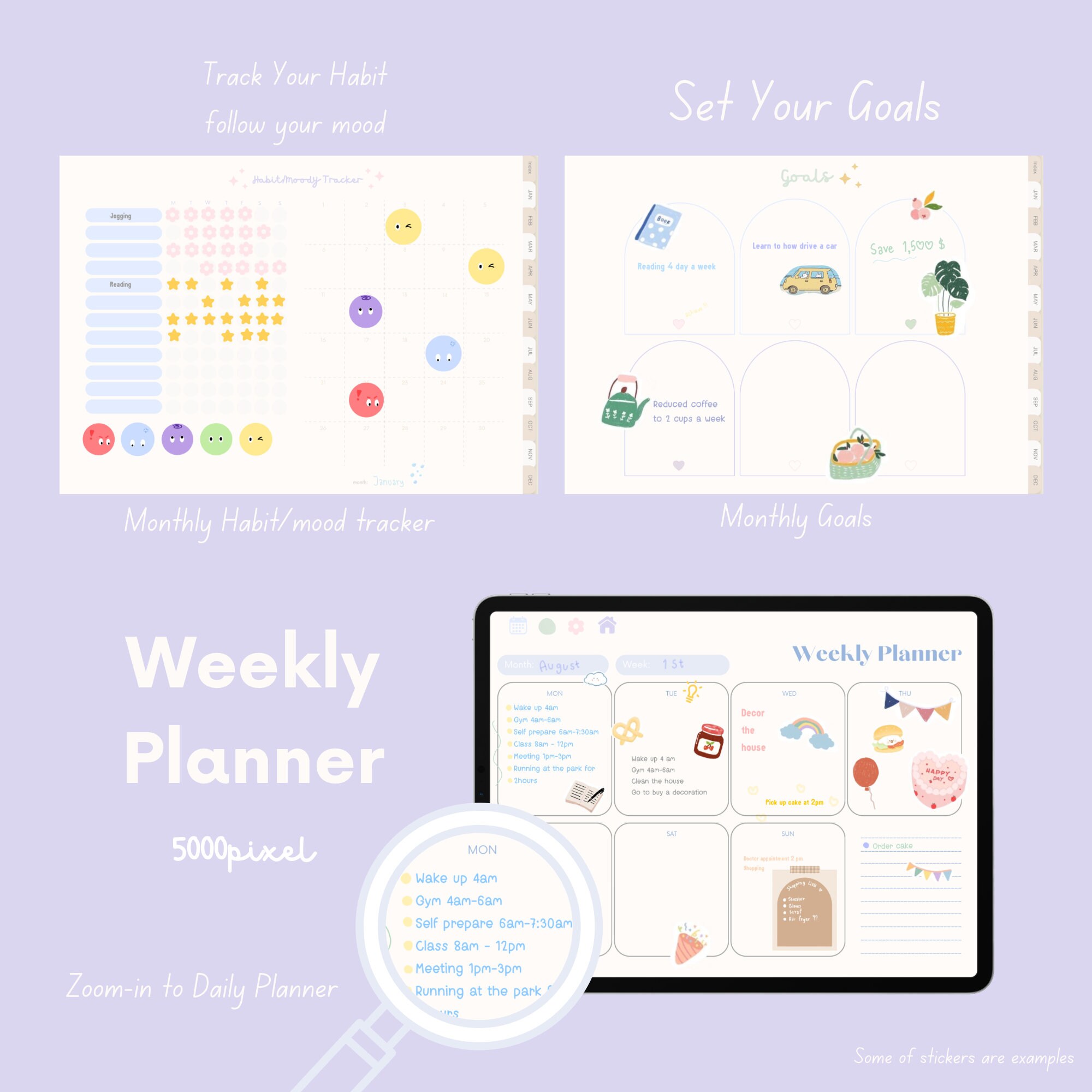 Digital Planner, Hyperlinks, 2024 Planner, All Hear Planner, Free Style