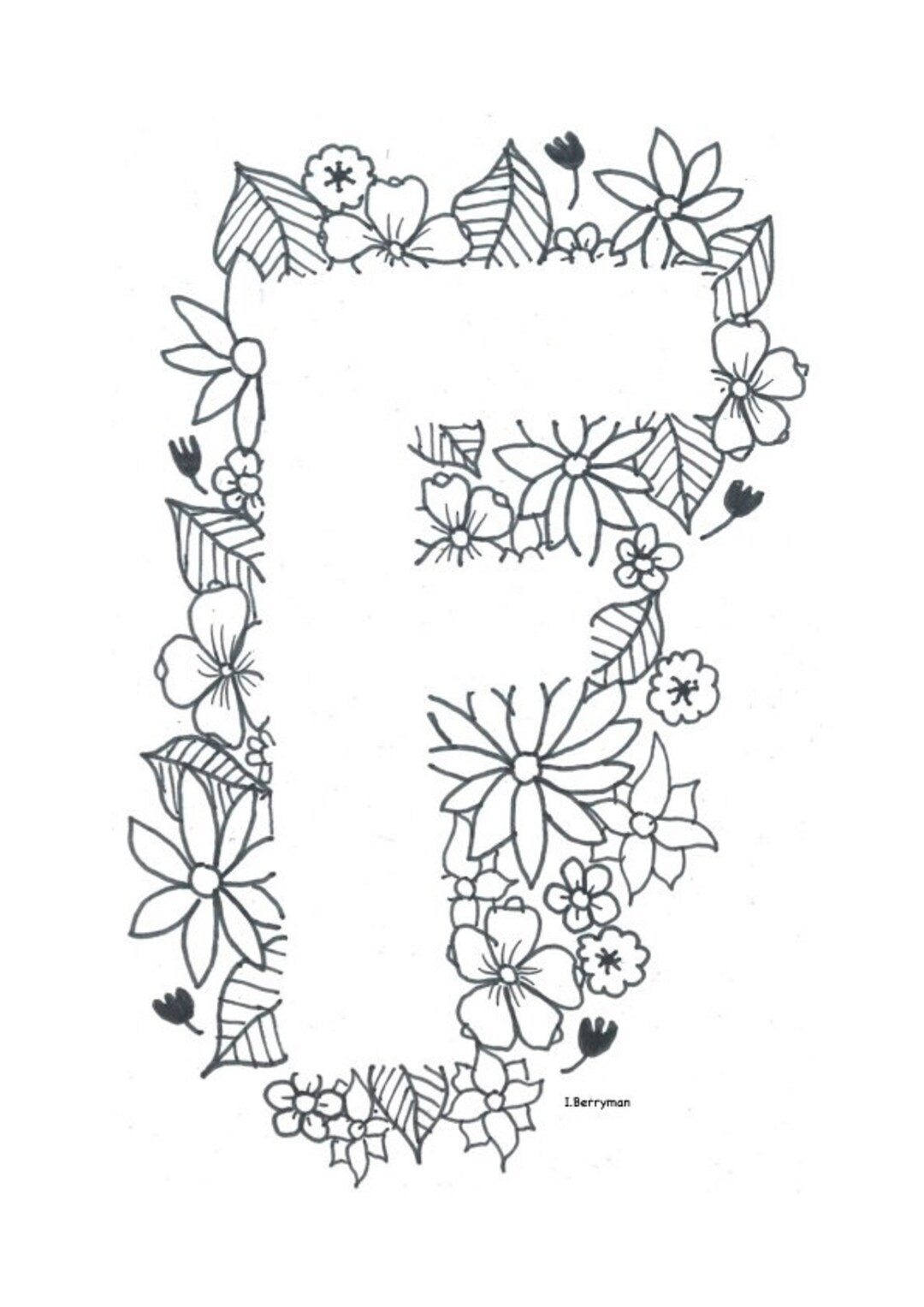 Letter F Colouring Page PDF Download - Etsy