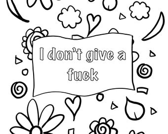 PDF colouring page “I don’t give a f*ck”