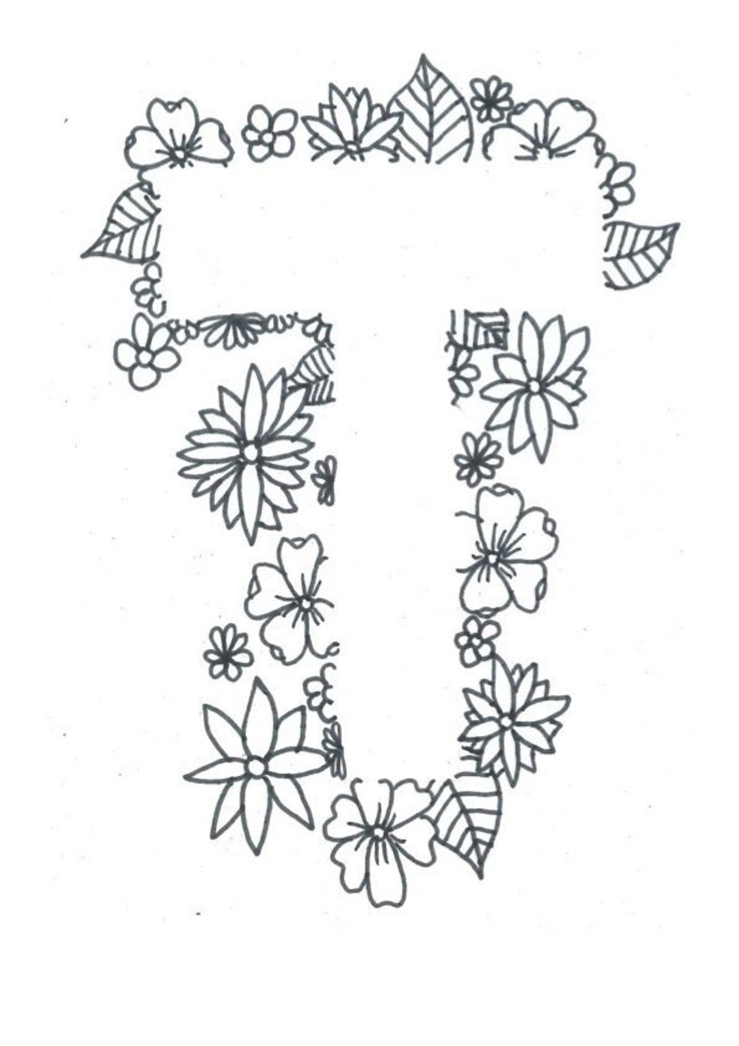 Letter T Colouring Page PDF Download - Etsy