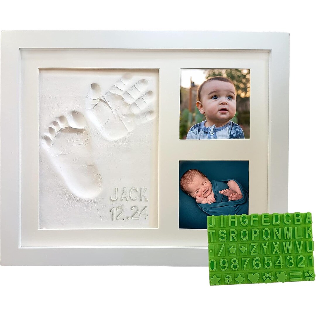 Baby Handprint & Footprint Keepsake Photo Frame Kitnontoxic Etsy