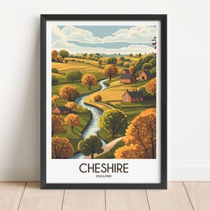 Cheshire Travel Poster Digital Download