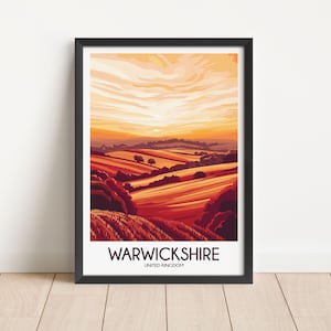 Warwickshire Travel Poster Digital Download