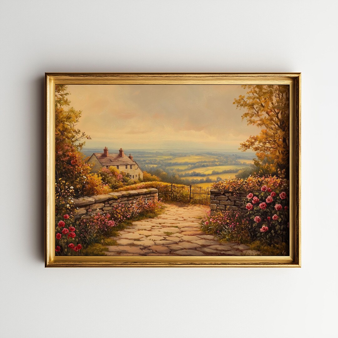 English Cottage Garden | Digital Download Printable Wall Art | Vintage ...