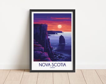 Póster de viaje de Nueva Escocia, descarga digital