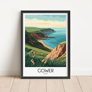 Gower Travel Poster Digital Download