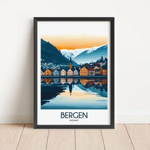 Bergen Reise Poster Digitaler Download