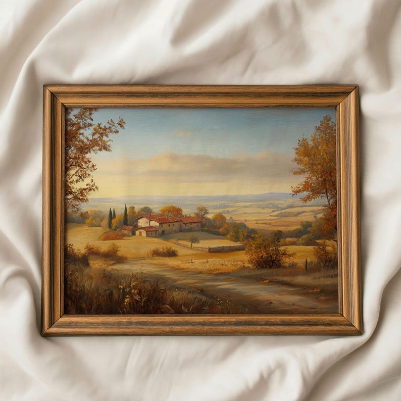 Tuscan Farmhouse | Digital Download Printable Wall Art | Vintage Oil ...