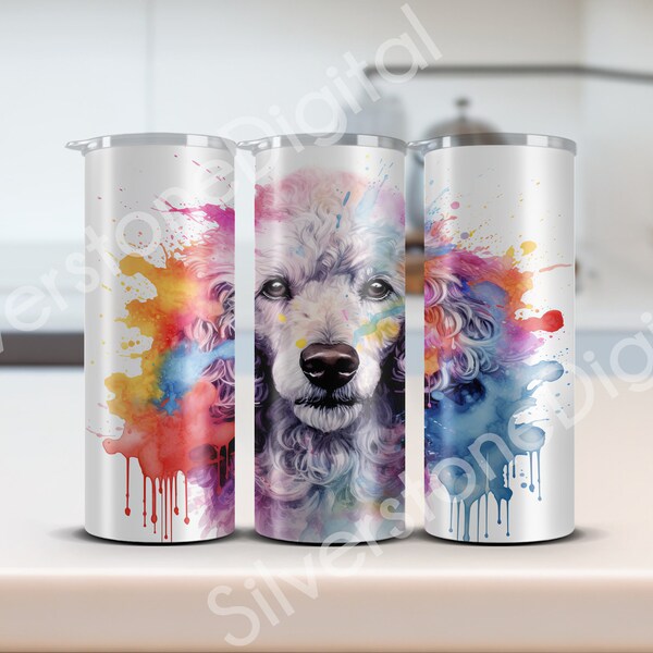 Poodle Tumbler wrap 20oz sublimation design tumbler png 20oz skinny tumbler wrap png digital download tapered tumbler wrap