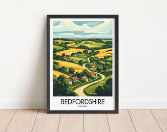 Bedfordshire Travel Poster Download digitale