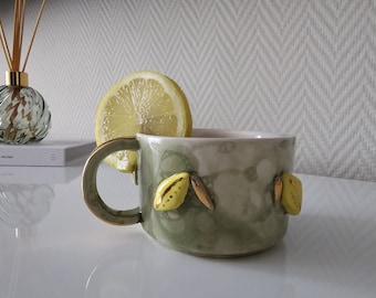 Handcrafted Lemon ceramic mug