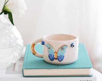 Handcrafted Nazar Butterfly Mug