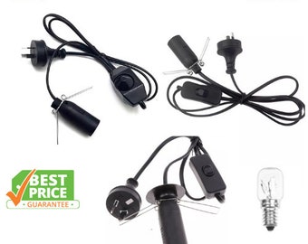 Himalayan Salt Lamp Power Cord 1.8m Cable with FREE E14 15W Dimmable Bulb